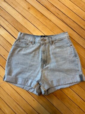 BDG Light Wash Mom High-Rise Rolled Hem Denim Shorts